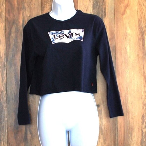 Levi's Long Sleeve Tee Shirt Girl's Size Large Blue - Picture 1 of 3
